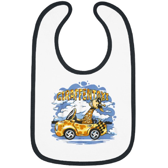 Giraffe Pet Taxi Giraffe Drives Car Cool Giraffe Bibs