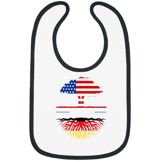 German Roots American Grown Tree Flag USA Germany Bibs