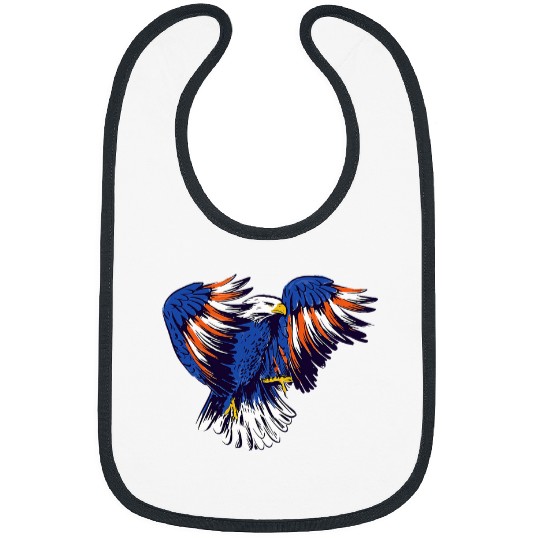Flying Bald Eagle Patriotic American Flag USA 4th July Bibs