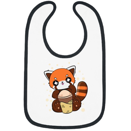 Panda Pet Himalayan Red Panda Boba Cute Anime Pearl Bubble Tea Otaku Bibs