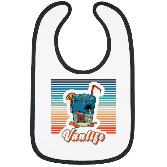 Wines Fun Surfer Van Cocktail for Vanlife and Camping Fans Bibs