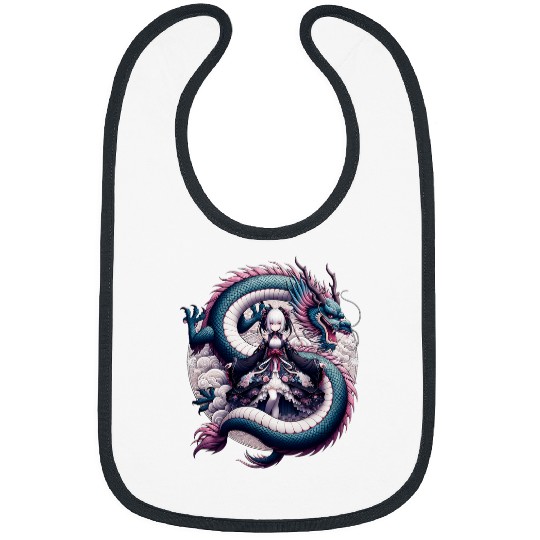 Dragon Pet Anime Girl Gothic Waifu Japanese Kawaii Pastel Otaku Dragon Bibs