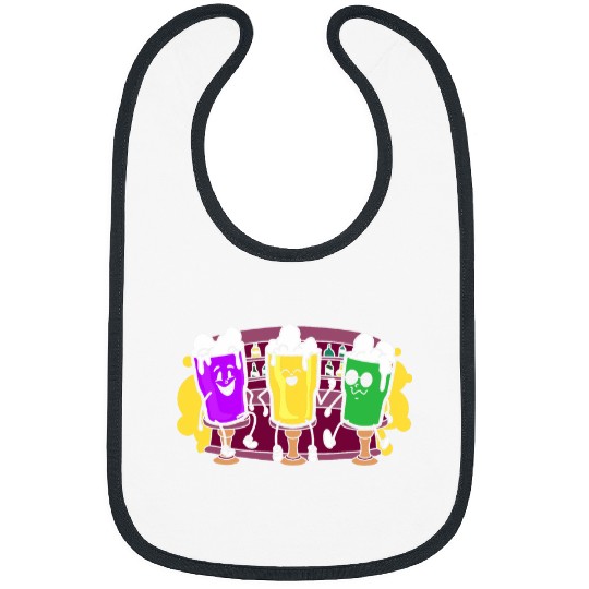 Beer Fun Beer Drinker Mardi Gras New Orleans Louisiana 2 Bibs