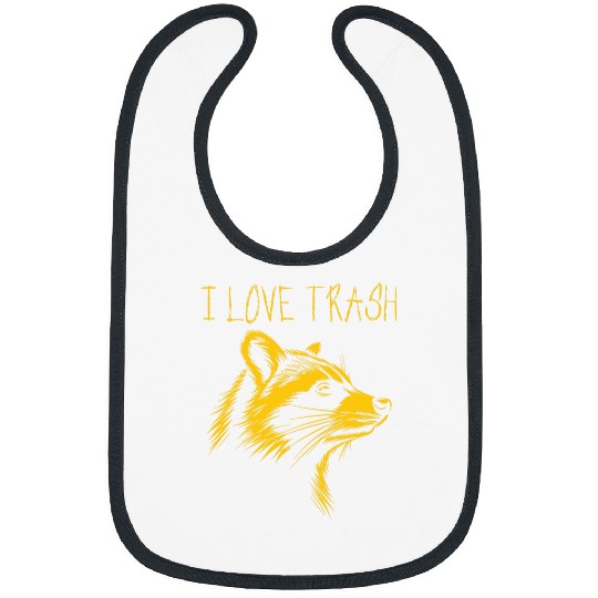 Raccoon Pet Funny Street Cat I Love Trash Raccoon 1 Bibs