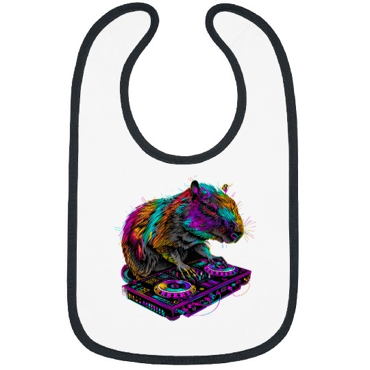 capybaras Pet Music DJ House Music Producer Turntable DJ capybaras 5 Bibs