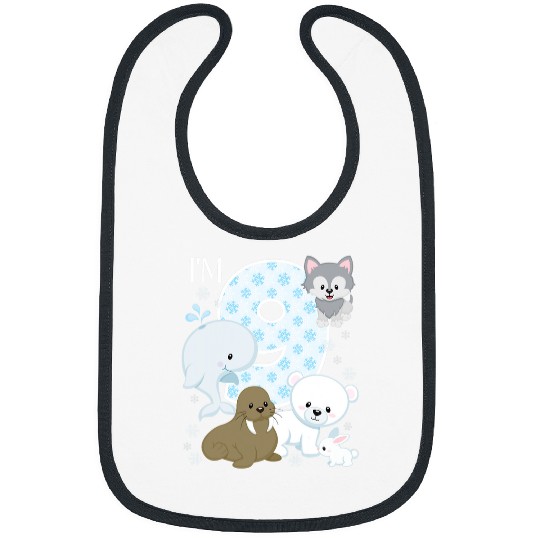 Bear Pet Arctic Animals 9th Birthday Polar Bear Walrus Fox Sea Theme Bibs