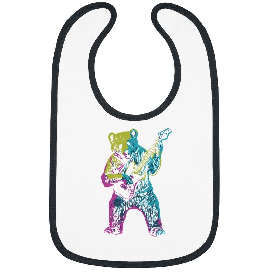 Bear Pet Bear Playing Guitar Guitar Player 8 Bibs