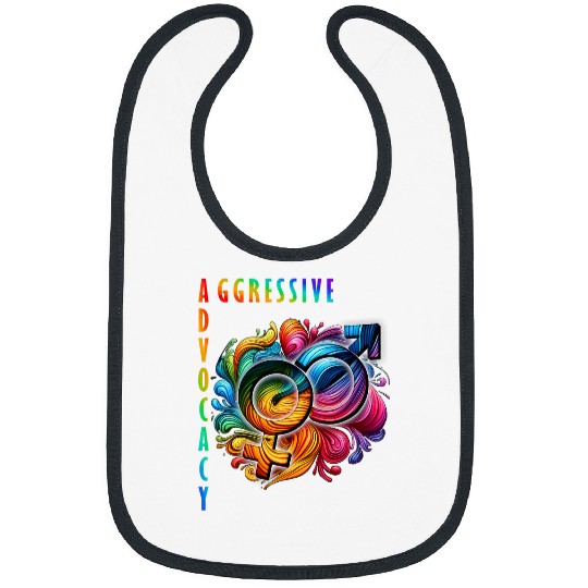 Aggressive Advocacy Diversity Of Pride And LGBTQ Colors Bibs