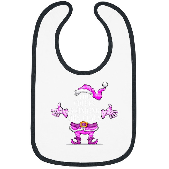Coffee Fun Drinking Mrs Claus Match Family Group Christmas Party Bibs