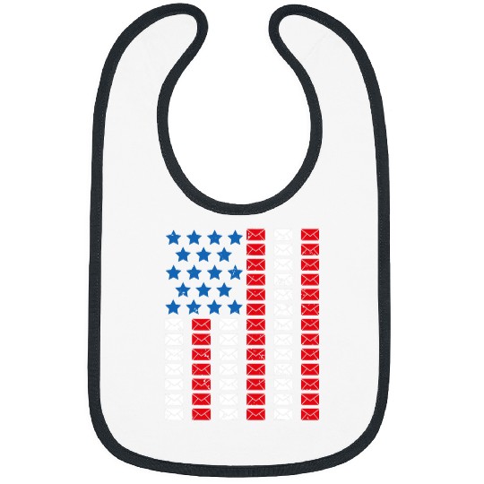 Postal Worker Job USA Flag Postal Worker American Mailman 4th of July Bibs