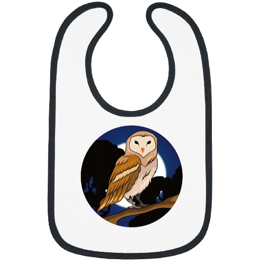Owl Pet Moon Cool Animal Bird Forest Birds Men Kid Women Owl Bibs