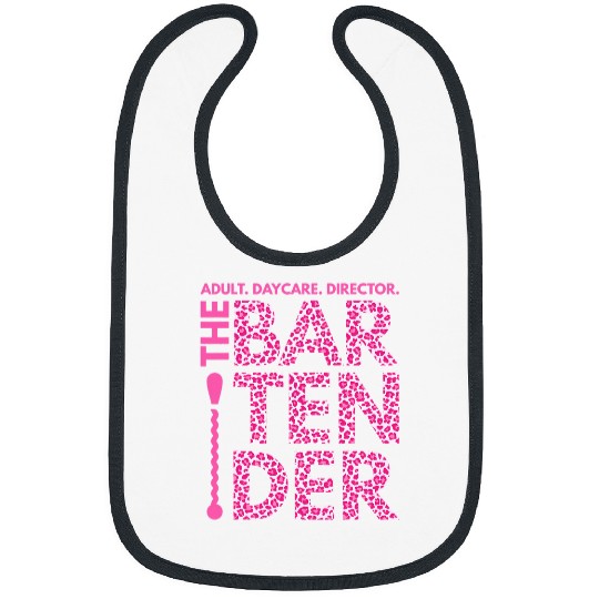 Bartender Job Pub Cocktail Barkeepers Sexy Pink Leopard Bibs