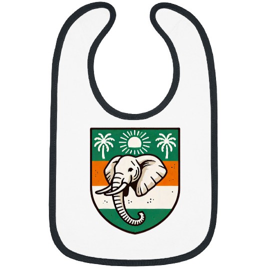 Elephant Pet Ivory Coast Ivorian Elephant Flag Wear Bibs