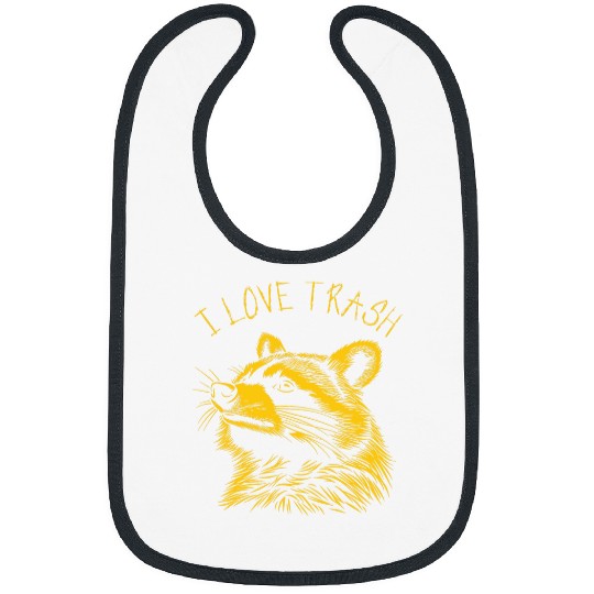 Raccoon Pet Funny Street Cat I Love Trash Raccoon 5 Bibs