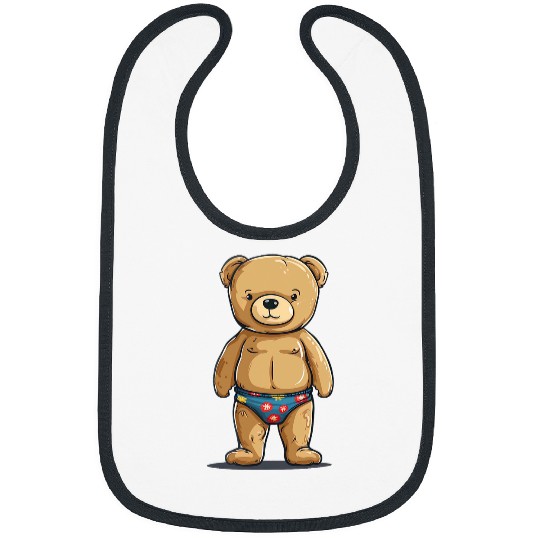 Bear Pet Funny Pool Bear for Vacation and swimming trunks Lovers Bibs
