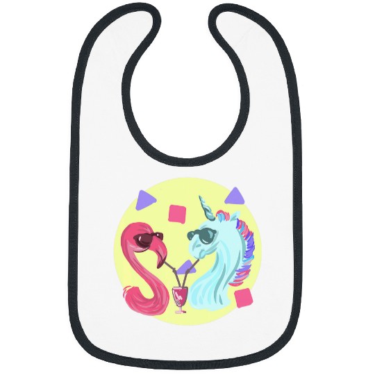 Wines Fun Funny Birds sip cocktail Pelican Unicorns Summer Pool Party Bibs