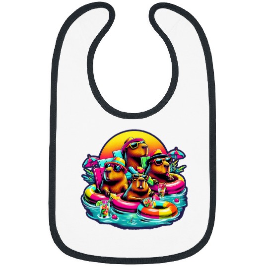 capybaras Pet Luau Party Chill Capy Fiesta summer vacation Bibs