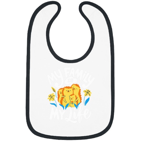 Hedgehog Pet My Family is my Life Cute Hedgehog Animal Art Bibs