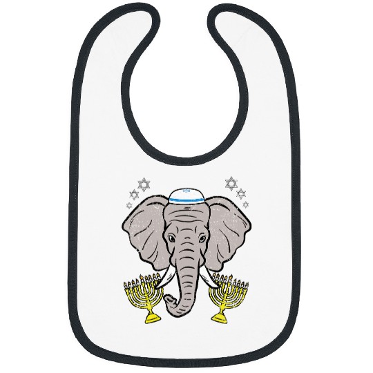 Elephant Pet Jewish Elephant Hanukkah Menorah Chanukah Star Of David Bibs