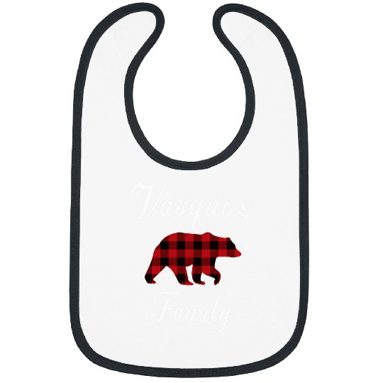 Bear Pet VAZQUEZ Family Bear Red Plaid Christmas Pajama Bibs