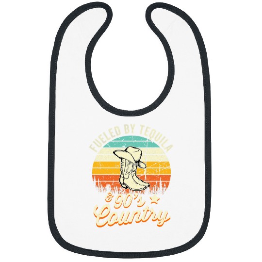 Wines Fun Fueled By Tequila and 90s Country Funny vintages Sunset Bibs