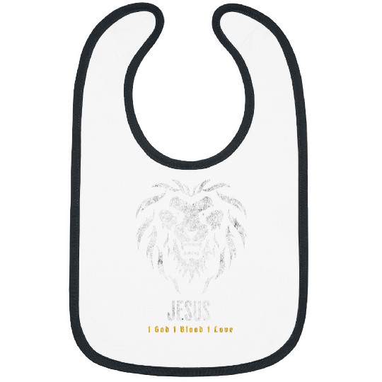 Lion Pet Jesus Lion of Judah 1 God 1 Love Christian Faith Inspired Bibs