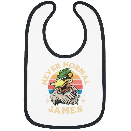 Duck Pet Retro Sun Never Normal James Duck Cartoon humor funny name Bibs