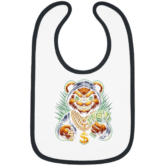 Bear Pet Money Calling Hip Hop Bear Teddy Tee Gangster Rap Swag Dope 2 Bibs