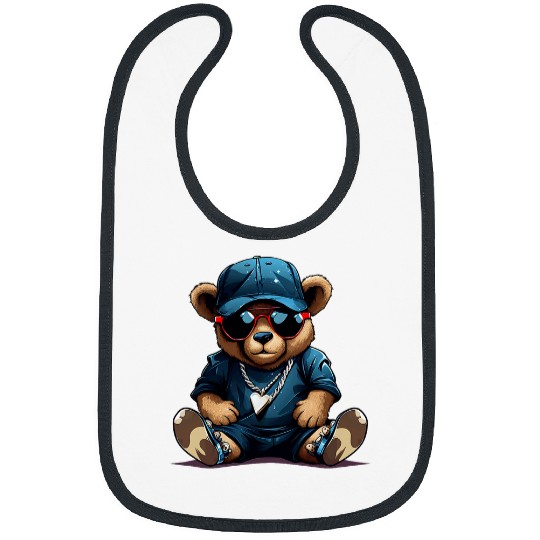 Bear Pet Urban Teddy Bear East Coast Gangsta Style Hat and Sunglasses Bibs
