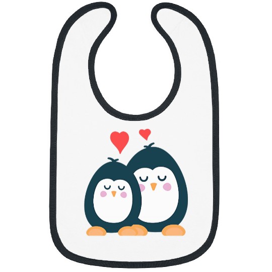 Penguin Pet Couples Gift Wedding Anniversary Valentines Him Her 2 Bibs