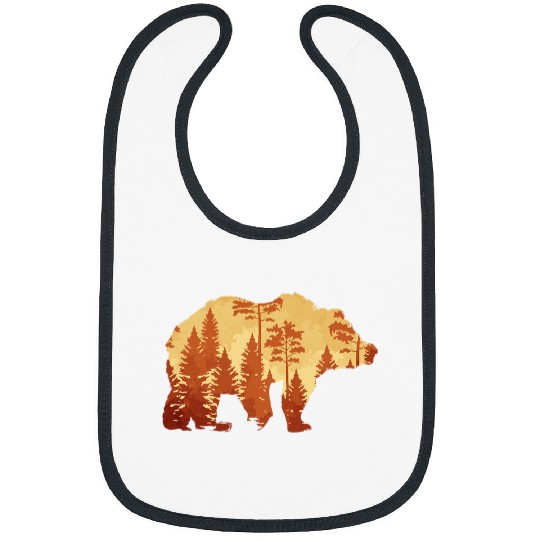 Bear Pet Autumn Forest Trees Fall Wildlife Animal Bear Lover Nature Bibs