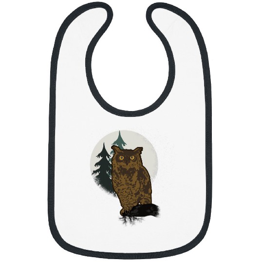 Owl Pet Moon Midnight Bird Watcher Forest Bibs