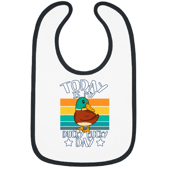 Duck Pet Today is My Ducky Lucky Day Retro Mallard Duck Bibs