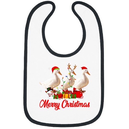 Duck Pet Christmas Pajama Funny xmass Lights Animals Lover Bibs