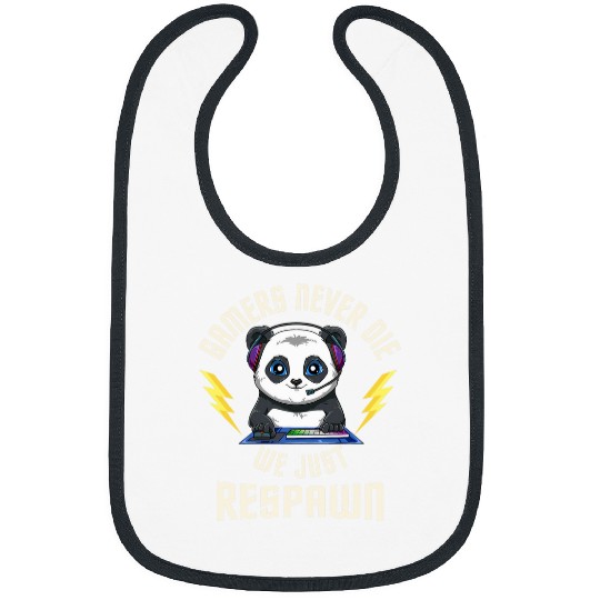 Panda Pet Funny Gamer Panda Online Gaming Computer Video Games Bibs