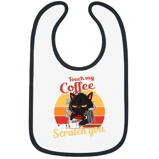 Coffee Fun Cat Meme Scratch Design for a Coffee Lover Bibs
