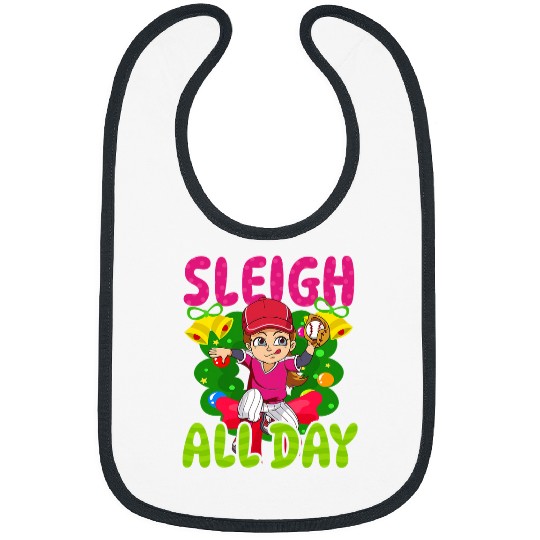 Sleigh All Day Design Christmas Baseball Bibs