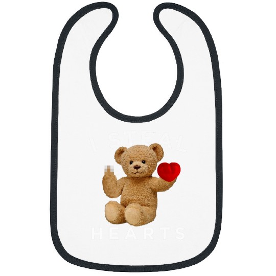 Bear Pet Valentines Day I Steal Hearts Gift Teddy Bear for Men Women Bibs