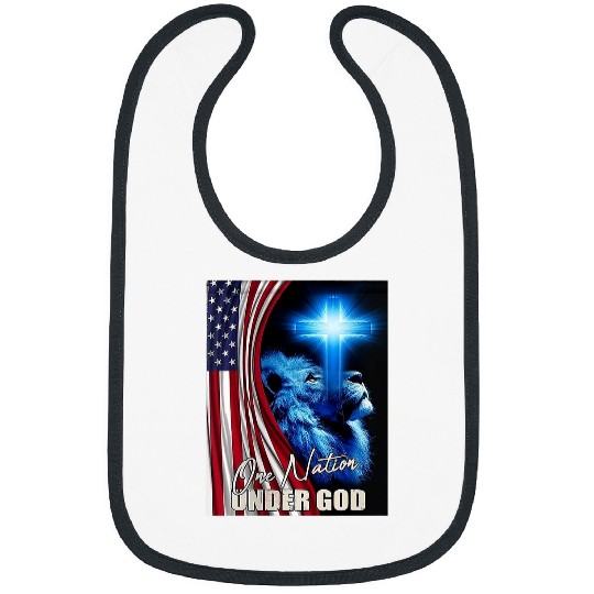 Lion Pet Jesus One Nation under God American Flag Lion Bibs