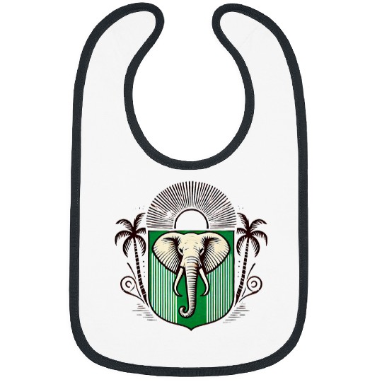 Elephant Pet Ivory Coast Ivorian Elephant Flag Wear 2 Bibs