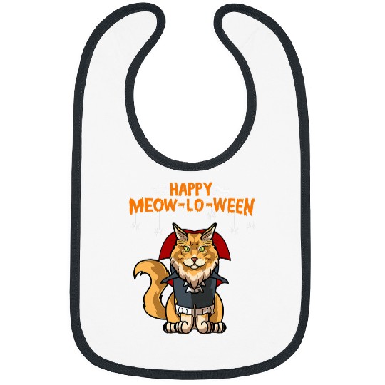 Owl Pet Happy Meowloween Maine Coon Cat for Halloween Bibs
