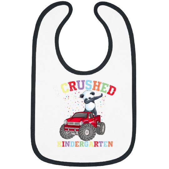 Panda Pet I Crushed Kindergarten Dabbings Panda Truck Graduation Bibs