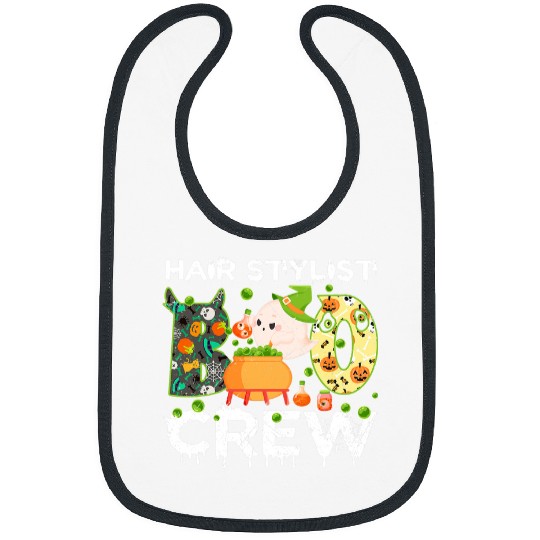 Hairdresser Job Hair Stylist Boo Crew Halloween Hairstylist Matching Bibs