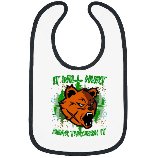 Bear Pet VanMoore Bear Through It Will Hurt Gym Oversized Graphic Bibs