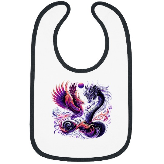 Dragon Pet Mystical Phoenix and Dragon Swirl Design Bibs