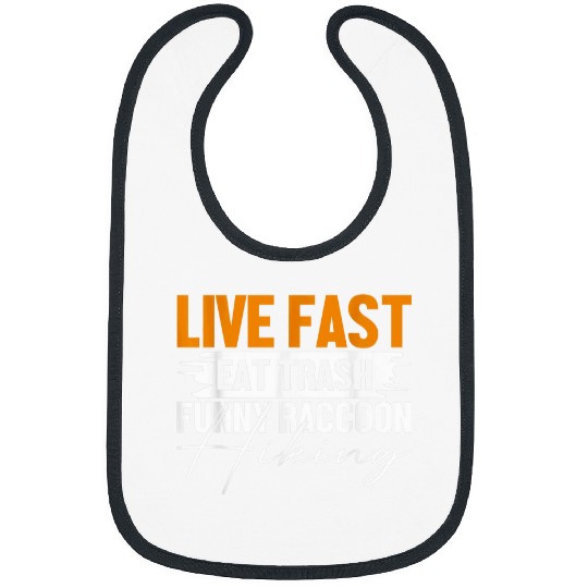 Raccoon Pet Funny Trendy Retro Raccoon Live Fast Eat Trash Panda 5 Bibs