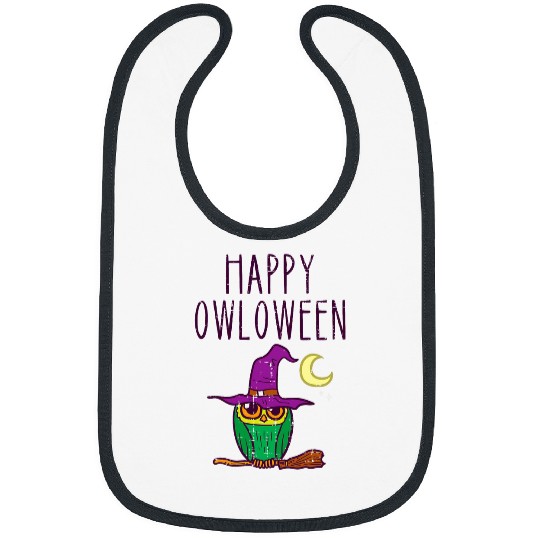 Owl Pet Happy Owloween Owl Witch Cute Halloween Costume Women Girls Bibs