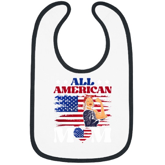 All American Mom 4th of July Feminist Independence Day Bibs