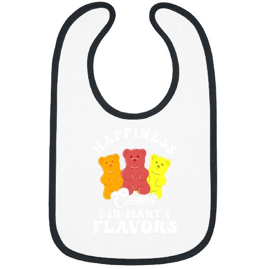 Bear Pet Funny Gummy Bear Candy Happiness Comes in Many Flavors Bibs