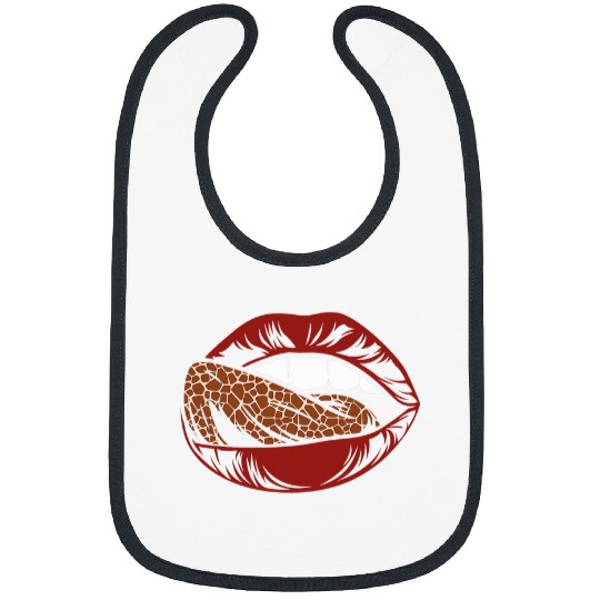 Giraffe Pet tongue out red lips trendy giraffe skin animal print 1 Bibs